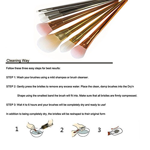 7 Stück Make-Up Pinsel Professionelle Kosmetik Pinsel Set für Bürsten Foundation Lidschatten Eyeliner Lippen (7) - 6