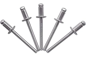 MARCOPOL 100 remaches ciegos de acero inoxidable de 4,8 x 10 mm, cabeza de cúpula, remaches de pop, DIN 7337, remache A2, mandril ranurado (100, 4,8 x 10 mm)