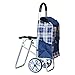 Produktbild Trolley Dolly Leichte Aluminium-Legierung mit Sitz Klapprad 2 große Kapazität Shopper, Blue