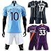 Produktbild Fanhemden Manchester City Fußballanzüge Trainingsanzüge Sweat T-Shirts Keep Dry Bequeme ShortsJugendJugend Freundschaftsspiel-17-Away-16