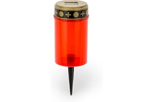Solladdad LED Elektrisk ljuslykta, 12 cm, röd med rött blinkande ljus
