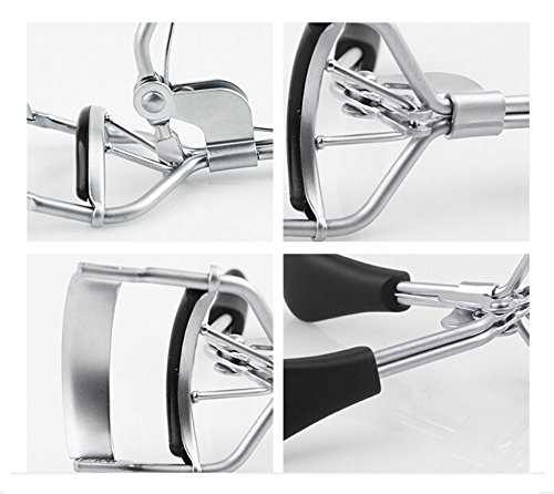 Wimpernzange, Wimpernformer 2PCS Make-up-Precision Eyelash Curler aus Edelstahl mit dickem Silikonpad für wunderbar geschwungene Wimpern, Kunststoff verpackt Griffigkeit Spannfeder Wimpernzange - 6
