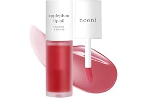 NOONI Korean Vegan Lip Oil - Appleplum | Lip Stain, Long-Lasting, Moisturising, Plumping, Revitalising for Dry Lips, Travel-Friendly, Waterproof, No Peel Off, Hydrating, Nourishing, 0.12 FL