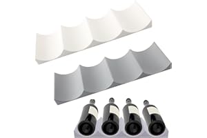 WUBAYI Paquete de 2 soportes de silicona para botellas, organizador de vino para nevera, mesa/despensa/bar, estante de almacenamiento para botellas de cerveza y bebidas para armario de refrigerador