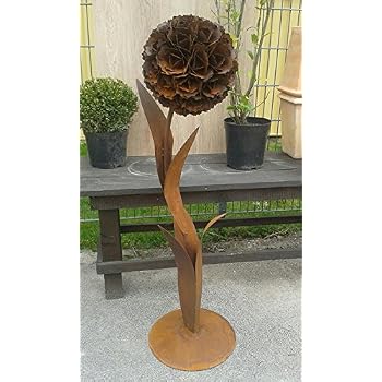 Gartenstecker Pusteblume Aus Metall - Ca. 100 Cm Hoch, Edelrost-Optik, Handgearbeitet