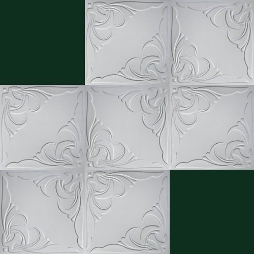 20 m2 Deckenplatten Styroporplatten Stuck Decke Dekor Platten 50x50cm, Nr.84 - 2