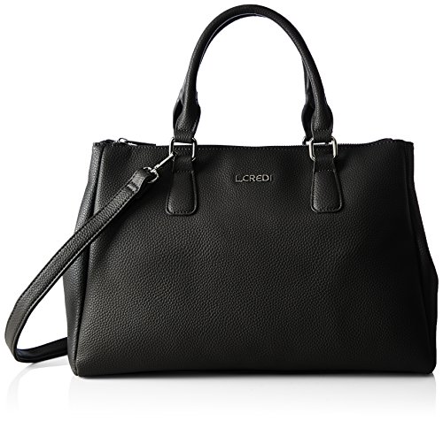 L.CREDI Damen New Orleans Schultertasche, Schwarz (Schwarz), 14x26x36 cm