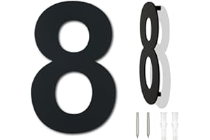 YWONOBY Gebürsteter moderner Edelstahl Hausnummer-152mm hoch-schwarze Beschichtung, schwebende Erscheinung (Nummer 8)