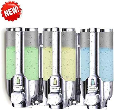 Teleost Soap Dispenser Wall Mount Pumps,Prevent Rust Bathroom &amp; Shower Dispenser Suitable for Dispensing Shower Gel ,Shampoo,Washing Lotion (3*350ml)