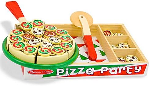 woodienchen Melissa &amp; Doug – Wooden Toys – Cutting Pizza – Play Set, Multi, 33X24X4 CM
