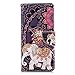 Produktbild Chreey Samsung Galaxy Note 9 Hülle, Leder Handyhülle Flip Case Bunt Niedlich Muster Handy Schutzhülle mit Brieftasche Kartenfach Magnetverschluss [Kleine Blume Elefant]