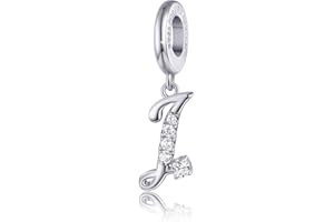 FOREVER QUEEN Charm Breloque Lettre de l'alphabet Argent Sterling 925 Charm Pendant pour Collier de Bracelet