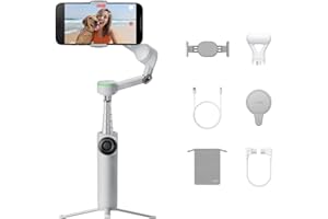 Insta360 Flow 2 Pro Pack créateur Gris - Premier stabilisateur IA pour téléphone avec Apple DockKit, Suivi panoramique 360, Inclinaison Libre, trépied et Perche à Selfie, Portable pour vlog/Voyage