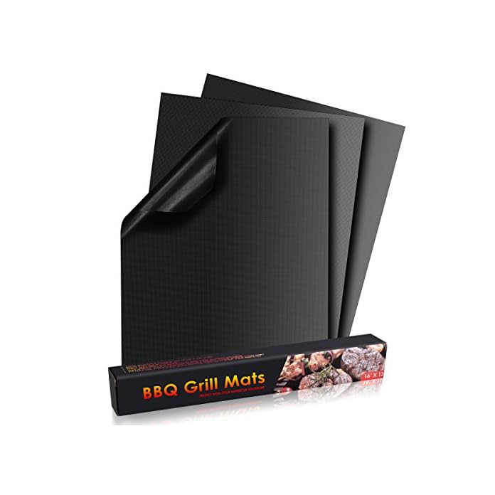 Poao Grill Matte Non Stick Bbq Grill Mat Set 3 Fda Zugelassen Wiederverwendbar Und Leicht Zu Reinigen