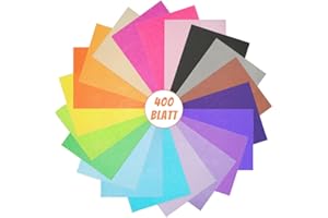 VGOODALL 400 Blatt Transparentpapier Bunt, 20 Farben Seidenpapier, Tissue Paper DIN A4, 16 g/qm Glanzpapier zum Basteln, Bastelpapier für Geburtstag Hochzeit Weihnachten Dekoration Verpackung