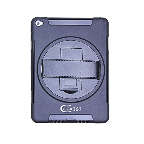 Apple iPad Air 2 Hülle,schmutz- und stoßfest, 360 drehbare Handschlaufe mit integriertem Standfuß (Apple iPad Air 2, Handheld-Schwarz) - 3