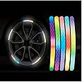 A2K Zone 3D Anti-Scratch Reflective Tire Rim Wheel Sticker Stripe for Car, Motorcycle, Cycling Bike, Night Glow Reflection, Multicolor 20 Pcs