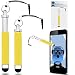 Produktbild iTALKonline Samsung Galaxy Note 4 SM-N910C Gelb Premium VERSENKBARE MINI Captive Touch Tip Stylus Pen mit Gummi Tip und 3,5 mm Headset-Buchse Dangley Adapter