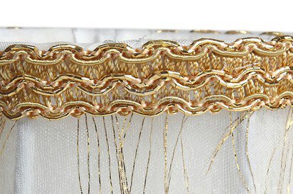 Splink 2 Pcs Lampenschirm E12/E14 Handgemacht Stoff Stehlampe Tischlampenschirm mit Gold Trim Vintage Barockstil - 5