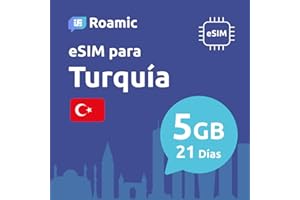 Roamic eSIM Turquía para Viajeros - eSIM para Turquía - Datos Móviles en 5G/4G y Conexión de Alta Velocidad (5GB - 21 Días)