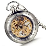 LANCARDO Taschenuhr Vintage Herren Damen Uhr Analog mit Metall Kette Weihnachten Geschenk LCD100566