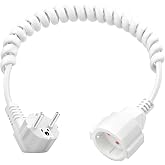 Schuko Extension Cable 0.6 m to 2 Metre, Power Extension Cable Extension Cable 230V/16 A Extension Cable 3 x 1.0 mm&sup2; with Sch