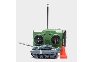 Invento just Play 500072 - RC: Mini Tank, Mini Panzer mit LED-Scheinwerfern, Frequenz: 27 MHz, 360 Grad Drehung, ferngesteuertes Mini-Auto, ab 8 Jahre grün