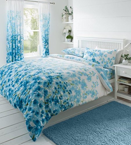 Think Louder Luxury Complete Set Bedding Duvet Quilt Cover Set Single Double & King Size Blossom Teal King
