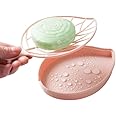 SpiderJuice® 1Pc Cute Double Layer Multipurpose Leaf Shape Soap Scrub Jewellery Holder Bathroom Kitchen Dish Tray Box for Nature Lovers (Random Color)