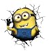 Minions Bob Design 3D Look Children's Self Adhesive Vinyl Wall Sticker Décor