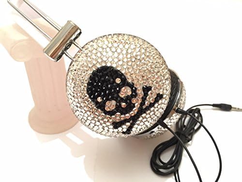 blingustyle designer Iridescent skull &amp; bones crystals fashion Ear-Cup headphone S