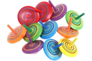 ZIRANEE Wooden Spinning Top,20 PCS Colorful Wood Gyroscopes 4cm Mini Handmade Painted Wood Spinning Top Toy for Kids Toddlers Party Favors Party Family Games