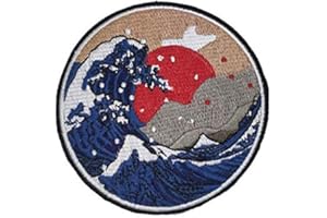 Gemelolandia | Patch thermocollant grande vague de Kanagawa 8,5 cm | Facile à Mettre sur des Vestes, des Maillots, des Chemises et des Objets en Tissu | Taille Unique