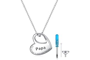 AITENME Urnen kette Halskette für Asche Herz Memorial Feuerbestattung Schmuck Asche Andenken Anhänger Halskette mit Trichterfüller Kit