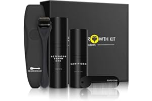 Beard Growth Kit, Jane Choi Beard Grooming Tools for Beard Rapid Growth and Thickening, Beard Growth Activator Serum, Beard Roller, Beard Comb/