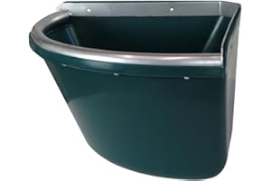 TOSONI SELLERIA Comedero Angular Ideal para Caballos con Borde Anti-Desperdicio de Metal Pesado y Galvanizado, Tapón de Vaciado, Color Único, Capacidad 20 Litros, para Establo y Box para Caballos