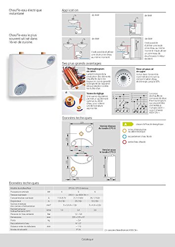 Durchlauferhitzer druckfest Untertisch EPO.D Amicus 6 kW 230V – 400V [Energieklasse A] - 6