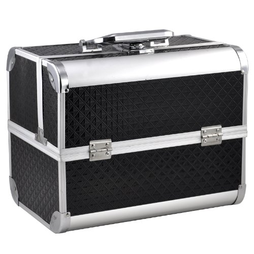 Black Prochinkyboo Beauty Cosmetic Box Nail Make Up Vanity Saloon Case Jewellry Case