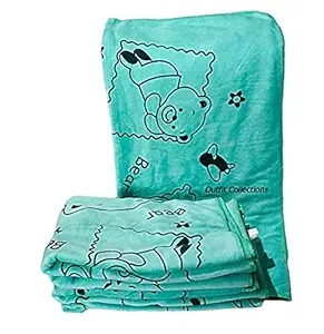 Outfit Collections Luxury Polycotton Bath Towel, Super Absorbent, Lightweight Soft, 300 GSM , Fade Resistant, 75 cm x 145 cm Large , for Kids Boys / Girls Pack of 1(Green)