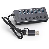 DARK Connect Master 7+1 Hızlı Şarj Adapt&ouml;rl&uuml; USB Hub, USB 3.0