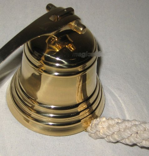 6000g - Große, schwere Schiffsglocke - mit Halterung/Bändsel- Messing