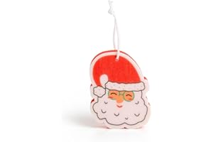 martini SPA - Xmas Collection - Spugna a forma di Babbo Natale in poliuretano con cordino, colore rosso e verde, 12.5x11.6x2.8cm, 25g, 1 unità