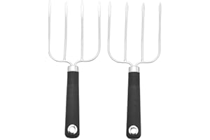 CosyCaya 2Pcs Meat Fork,Poultry Roast Forks,Roast Chicken Forks with Grip,Turkey Forks,for BBQ & Thanksgiving Pros