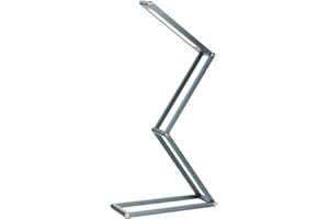 ELZO Lampada da Tavolo LED in Alluminio, Luce da Lettura Dimmerabile Lampada da Scrivania Portatile Pieghevole con Cavo USB Testa Girevole, Blu Grigio Scuro