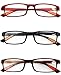 Produktbild VEVESMUNDO 3 Stück Damen Herren Lesebrillen Augenoptik Brille Lesehilfe Sehhilfe Sehr leicht (3 Farben(Schwarz+Rot+Braun), 3.0)