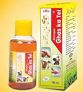 Shreejee Ghas Ka Tel 100ml Ayurvedic Oil for Joint Pain, Muscle Pain, Pain Relief, Muscle Ache Herbal Oil, 100ML