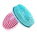 Produktbild 2 Stück Silikon Bad und Dusche Luffa Bürste, Weiche Massage Badebürste für Gesicht und Körper Sanfte Peeling Haut Peeling, Rosa und Blau