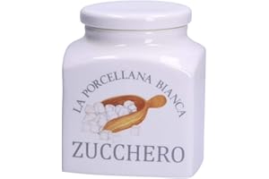 LA PORCELLANA BIANCA Biała porcelana - słoik porcelanowy Deco Cukier w pudełku upominkowym - konserw, słoiki i pojemniki - Słoiki kuchenne - Chiny - 1100 CC; 11,5x11,5xh14,5 cm