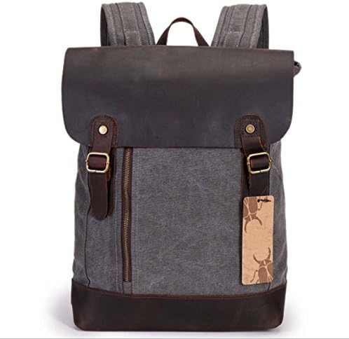 Canvas backpack retro shoulder bag outdoor large capacity backpack casual bag ( Color : Black , Size : 3 )