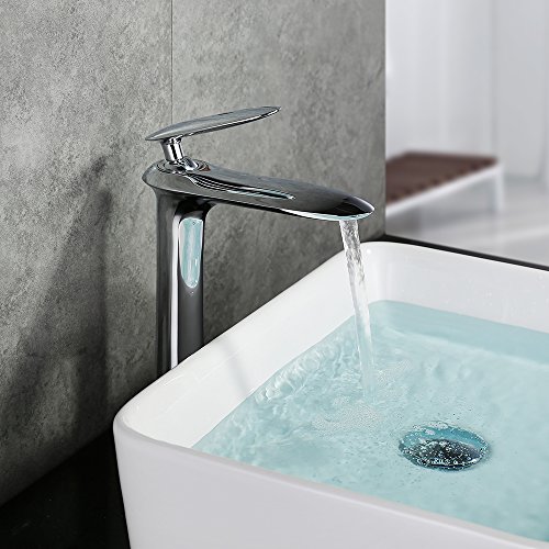 Homelody Chrom Wasserhahn Waschtischarmatur hoch Waschbecken Armatur mischbatterie Waschbeckenarmatur Einhebelmischer Badarmatur für Bad - 8
